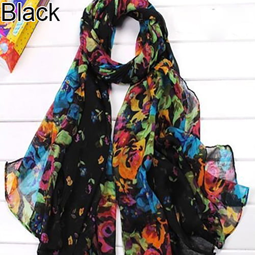 Womens Ladies Printed Cotton Warm Long Scarf Stole Shawl Wrap Soft Voile Scarves 